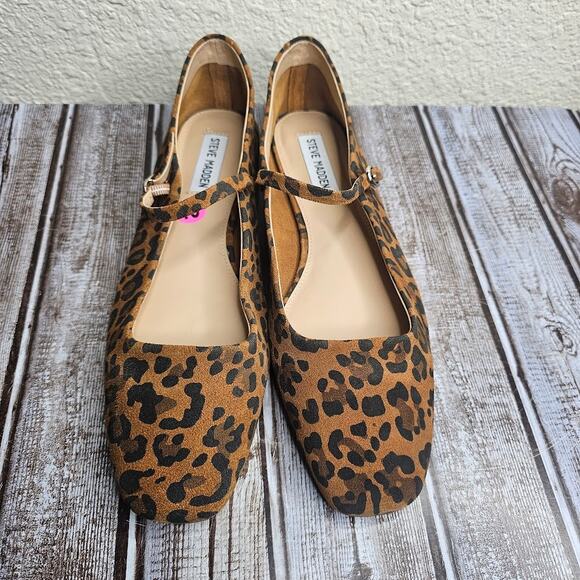 Steve Madden Maple mary jane lepoard print flats Women's size 10 - Picture 5 of 7